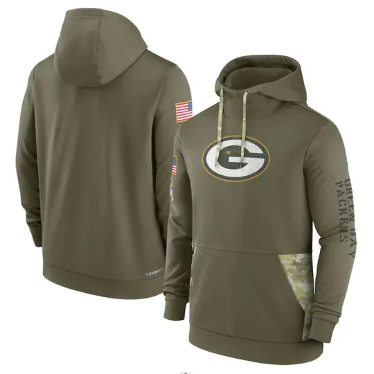 Discover football Army Gr33n B@y P@ck3rs Pullover Hoodie Army Green