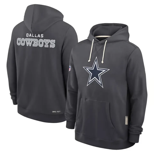 Discover Dallas Sideline Standard Issue Initial Home Dri-FIT Hoodie - Anthracite