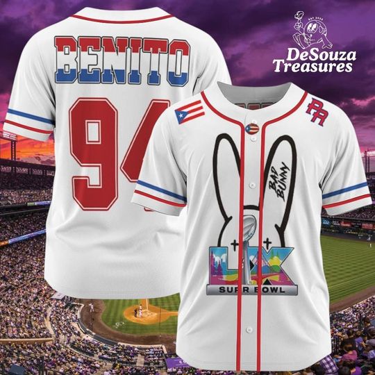 Discover Benito 94 Jersey  Puerto Rico Pride Bunny Bowl Top  Bad Bunny Inspired Shirt  For the Real Fans