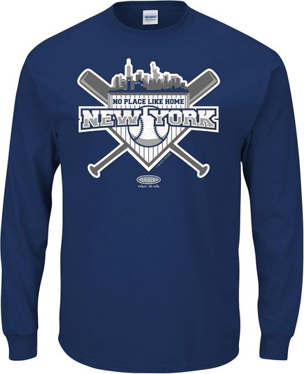 Discover Smack Apparel New York Baseball Fans No Place Like Home Navy T-Shirt