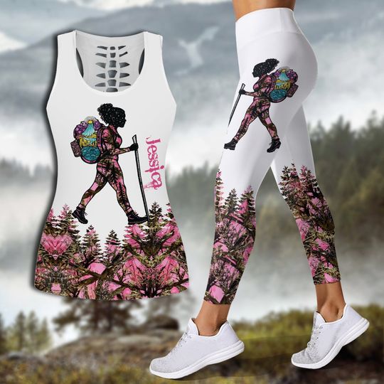 Discover Hiking Girl - Personalized Hiking Hollow Tank Top and Leggings
