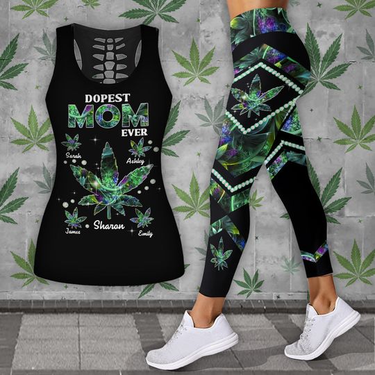 Discover Dopest Mom Ever - Personalized Mother Hollow Tank Top and Leggings
