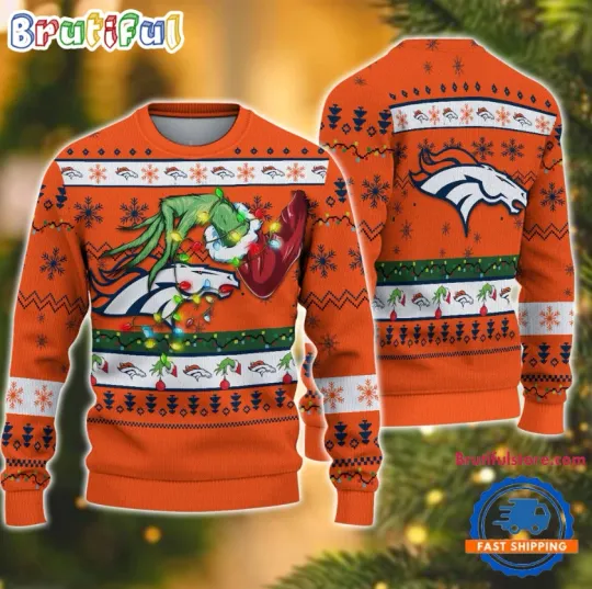 Discover Denver Football Special funny character Hand Christmas Ugly Sweater Holiday Unisex