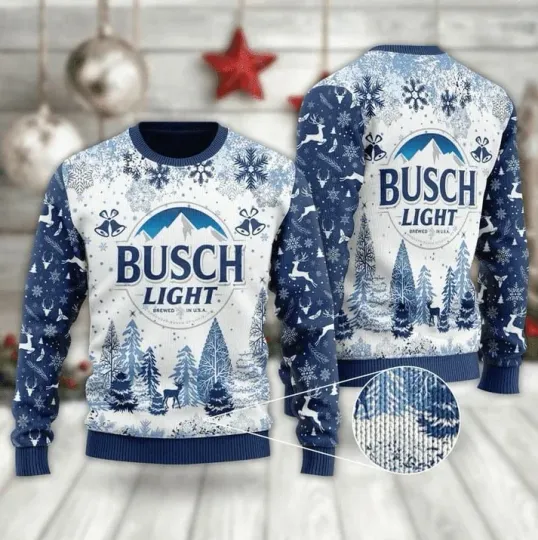 Discover Beer Lover Reindeer Winter Scene Funny Ugly Christmas Sweater Holiday Unisex