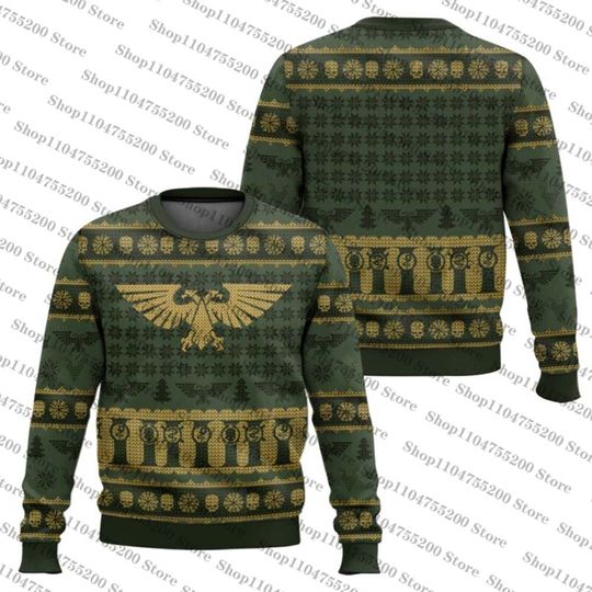 Warhammer 40k Imperium Ugly Christmas Holiday Xmas Santa Sweater Men Women Pullover Round Neck Long Sleeve Top 2026 Sweatshirt