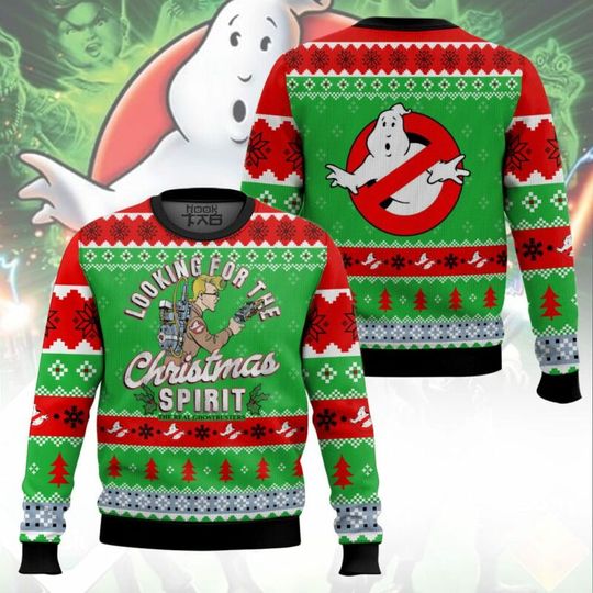 Discover Looking For Christmas Spirit Ghostbusters Ugly Christmas Sweater Funny Holiday Party Pullover Sweaters for Men Women Xmas Gift