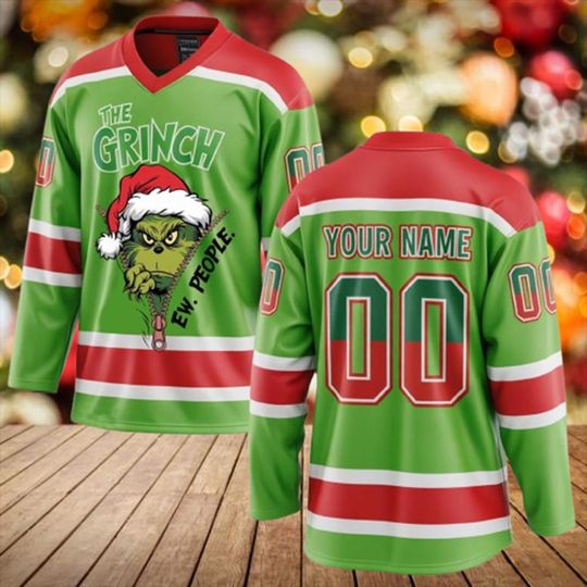 Discover Personalized Ew People funny character Jersey, Personalized The funny character Christmas Hockey Jersey, Custom Name funny character Family, Funny funny character Hockey Jersey