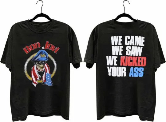 Discover 1987 Bon Jovi We Kicked Your Ass Tour Double Sided T-Shirt