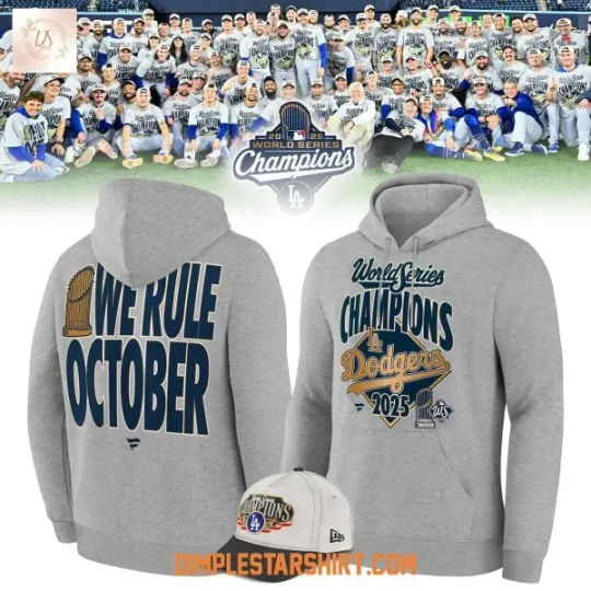 Discover LosAngeles Dodger World Series Champions We Rule Octobers 3D Hoodie