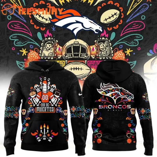 Denver Broncos Dia de los Muertos 3D Hoodie