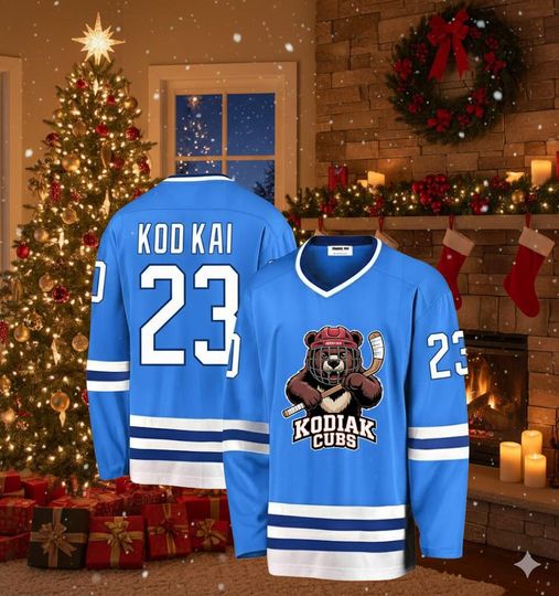 Discover Custom Light Blue Hockey Jersey - Kodiak Cubs Team Design | Personalized Sports Shirt with Name & Number | Unique Hockey Fan Apparel