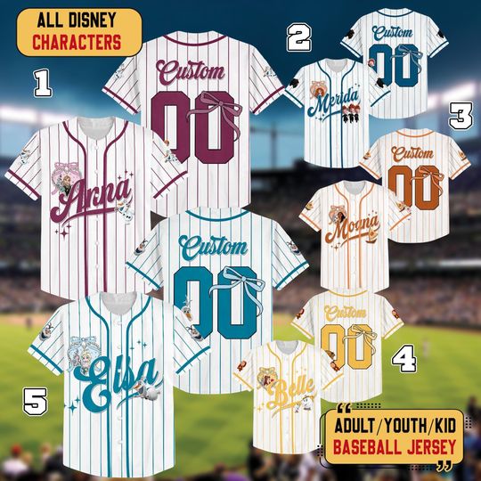 Discover Personalized Disneyland Princess Baseball Jersey, Custom Cinde Belle Jersey For Kids, Youth, Adult, Disney Princess Matching Tee