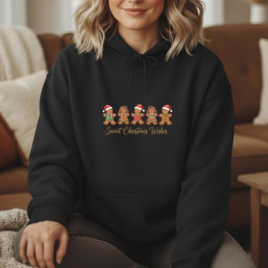 Discover Spread Holiday Cheer with a Gingerbread Hoodie - Christmas Gift for Him or Her