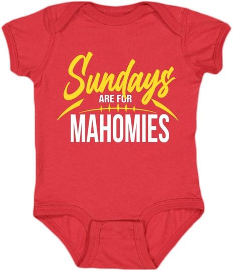 Discover Sundays Are for Mahomies Baby Bodysuit for Football Fans