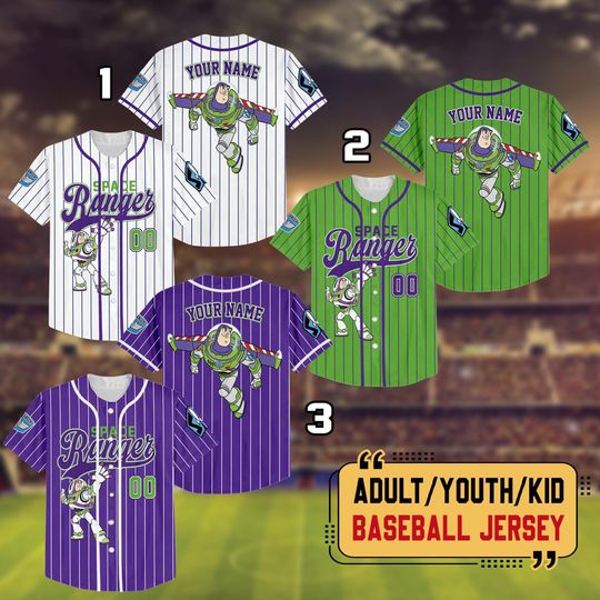 Discover Personalized Buzz Lightyear Space Rangers Baseball Jersey, Disney Toy Story, Custom Kid Youth Adult Disney Jersey, Gift For Disney Fans