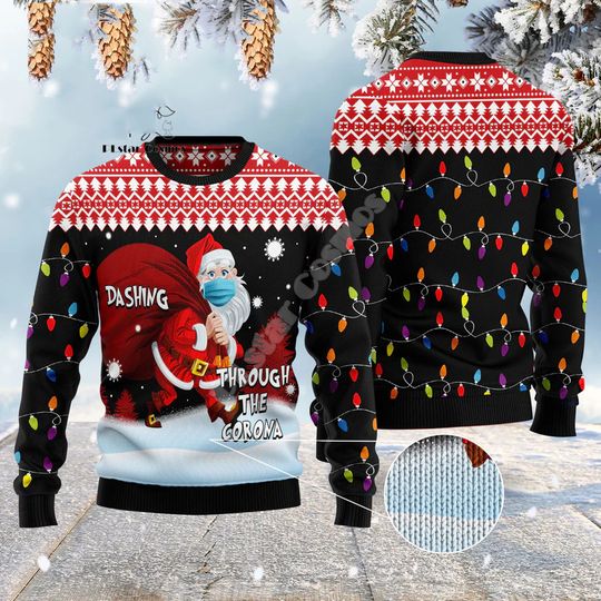 Discover Christmas Santa Claus Cartoon Anime Graffiti Retro Winter Ugly Sweater 3DPrint Harajuku Pullover Casual Funny Long Sleeves X9