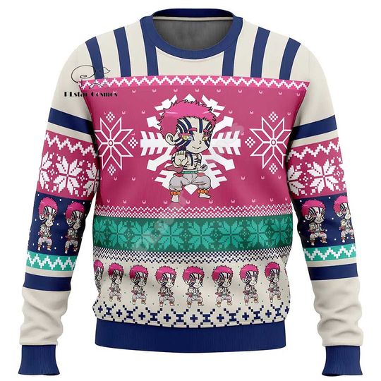 Discover Christmas Santa Claus Cartoon Anime Graffiti Retro Winter Ugly Sweater 3DPrint Harajuku Pullover Casual Funny Long Sleeves X5