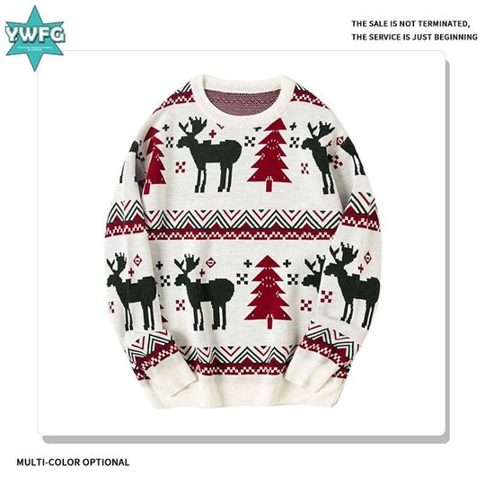 Discover Men's high-quality ugly high-end American Christmas pullover sweater, autumn and winter 205 round neck long sleeved  swea