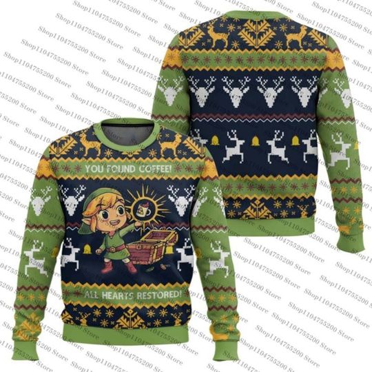 Coffee Legend Ugly Christmas Holiday Christmas Christmas Sweater Men's Big Discount Round Neck Long Sleeve Top 2026 Sportswear