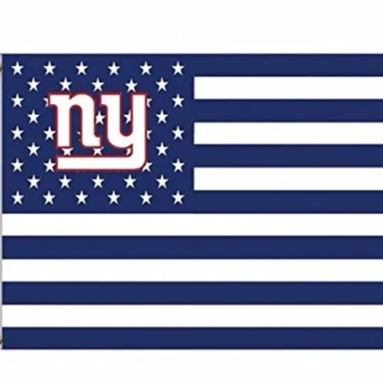 New York Giants Foot American Flag Banner