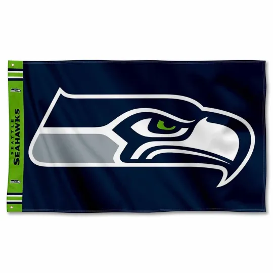 Seattle Seahawks Football Team Flag  ft with Logo and Name - Home & Living Decor