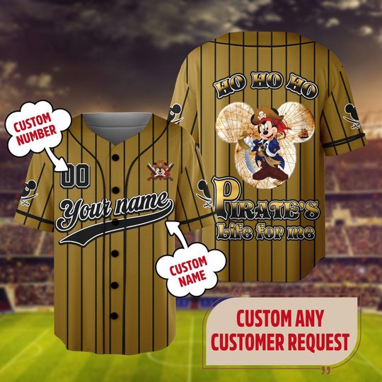 Discover Custom Pirates of The Caribbean Baseball Jersey, Mickey and Friends Pirates Family Shirt, Pirates Life, Magic Kingdom Cruise Trip Outfit