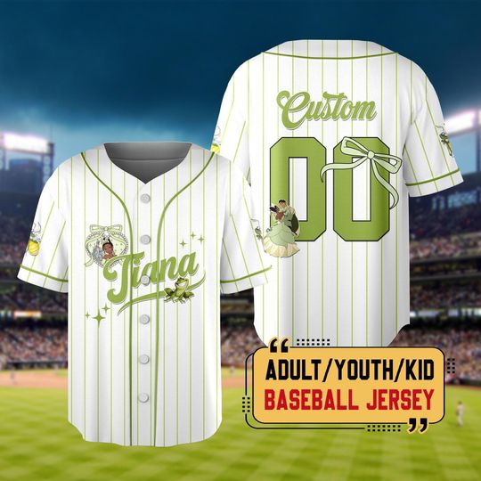 Discover Personalized Disneyland Tiana Baseball Jersey, Custom Tiana Jersey For Kids, Youth, Adult, Disney Tiana Princess Team Matching Jersey