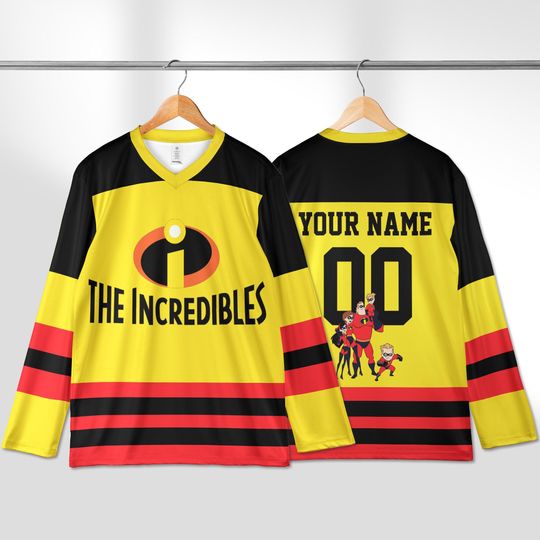 Discover Metroville Supers Incredibles Disney Movie Hockey Jersey *CUSTOM*