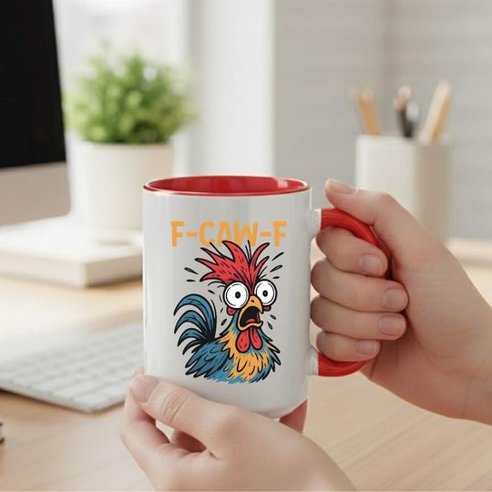 Funny Rooster Meme Mug, Chicken Humor Cup, Farm Animal Coffee Mug, Birthday Gift for Men Women