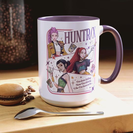 Discover Huntrix Kpop Demon Hunters Inspired Coffee Mug, Rumi Zoey Mira Design, 11oz, 15oz, Gift for Kpop Fans, Unique Mug, Coffee Lover Gift,