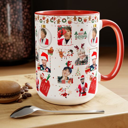 BTS Namjoon Inspired Christmas Mug, Kpop Coffee & Tea Cup, Kpop Christmas Gift