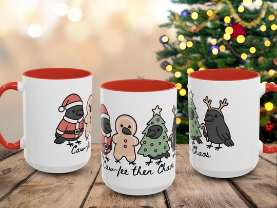 Discover Christmas Crow Raven Mug: Festive Holiday Design
