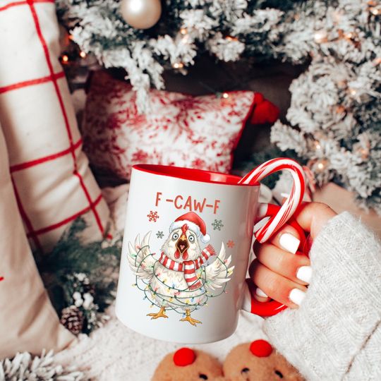 Discover Christmas Fun Mug Funny F-Caw-ny Chicken Coffee Mugs Chicken Meme Farm Mugs Humorous Coffee Mug Funny Adult Humor Mug Farm Animal Mug