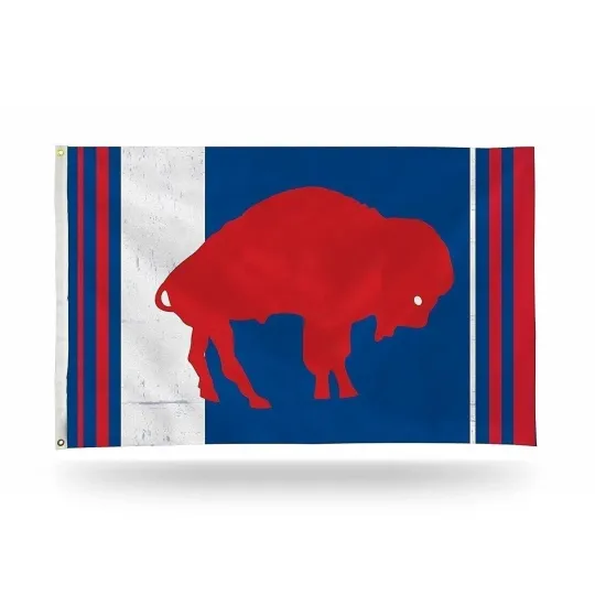 Buffalo Bills Feet Flag Banner with Retro Logo and Metal Grommets