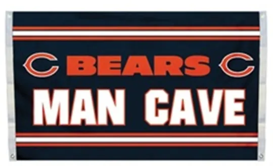 Chicago Bears Foot House Flag Banner with Metal Grommets, Man Cave Décor