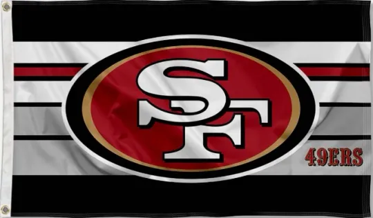San Francisco 49ers Stripe Football House Flag Ft Single