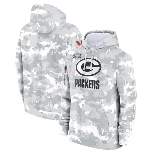 football Gr33n B@y P@ck3rs Pullover Hoodie Camo Grey, Gift For Fans, Christmas Gift