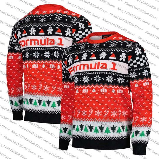 Discover Red Racing Fairisle Christmas Jumper Limited Edition Ugly Christmas Sweater Sports Cool Fashion Sweatshirt Pixel Style Pullover