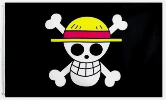 3x5 Ft One Piece Luffy's Straw Hat Pirate Flag High Quality Polyester Banner