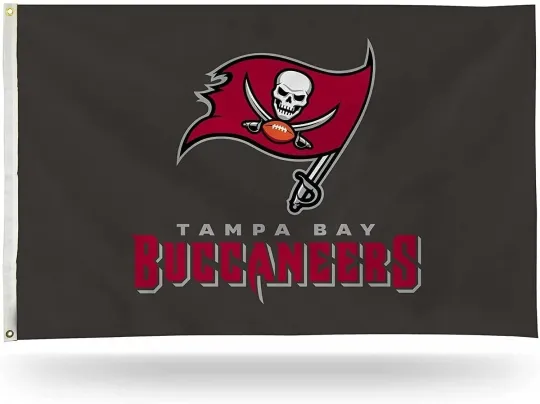 Tampa Bay Buccaneers 3x5 Feet Flag Banner Pewter Design Metal House Flag