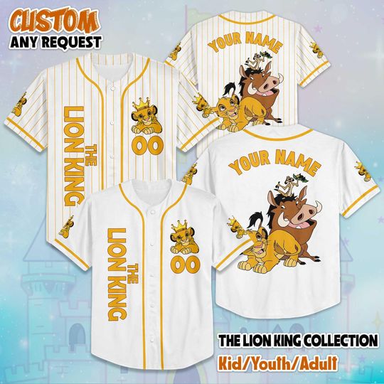 Discover Custom The Lion King Baseball Jersey, Disney The Lion King Jersey, Simba Baseball Shirt, Disney Magic Kingdom Outfit for Fans