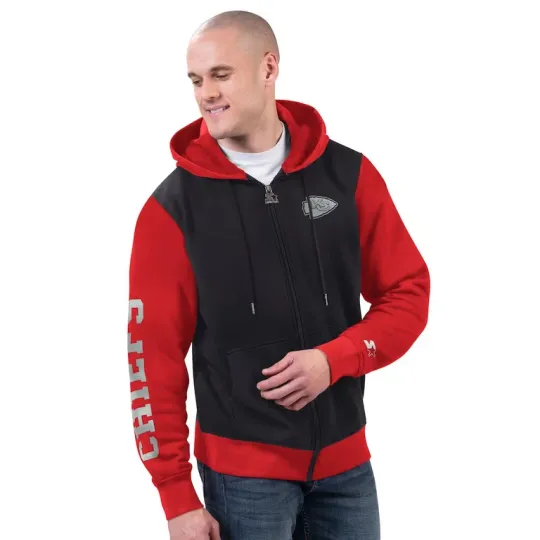Discover Kansas Ch1efs Starter Thursday Night Gridiron Full-Zip Hoodie - Black/Red