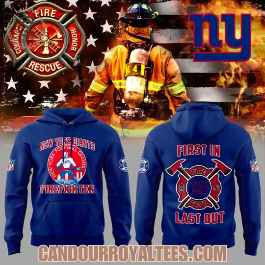 Discover Giants Firefighter Appreciation 2025 Hoodie, Gift For Fans, Christmas Gift