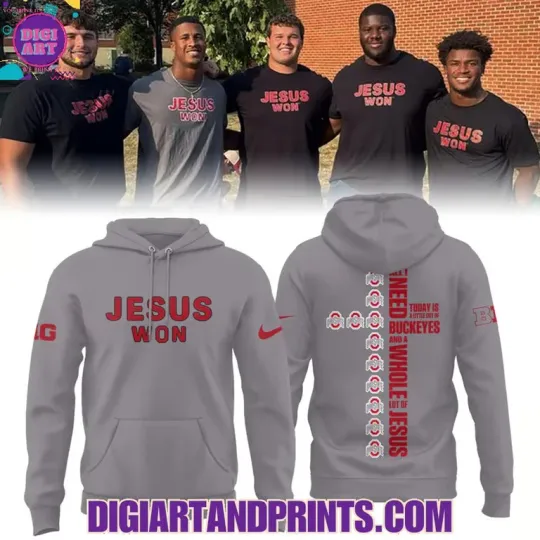 Discover Jesus Won 2025 Buckeyes Hoodie, Gift For Fans, Christmas Gift