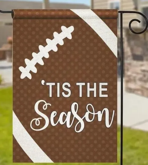 Discover "Tis the Season' football garden flag