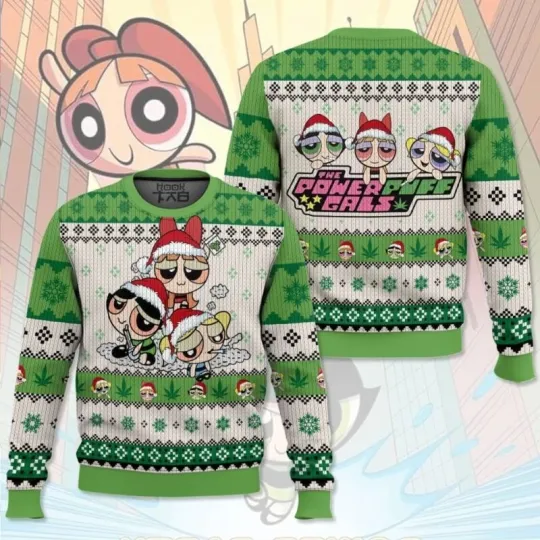Discover 420 The Stoned Power Puff Girls Ugly Christmas Sweater All Sizes