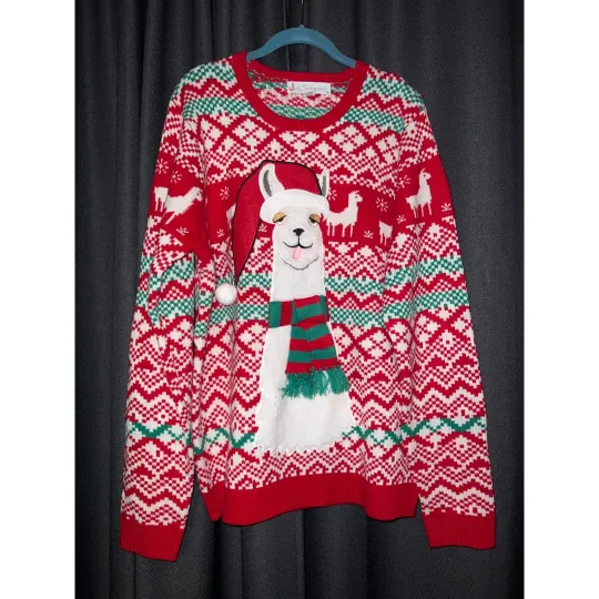 Ugly Christmas Sweater Xmas Size Large Llama