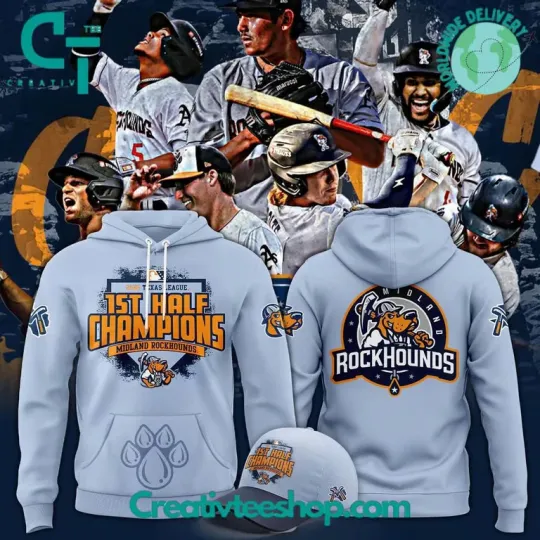 Discover Midland RockHounds 1st Half Champions 2025 Texas League Hoodie