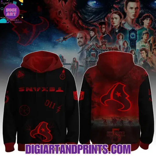 Stranger Things Season 5 2025 x Texans Hoodie, Gift For Fans, Christmas Gift