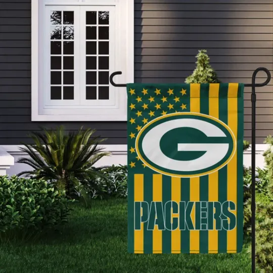 Green Bay Packers  Double Sided Garden Flag 12x18" Football Fan Gift Banner